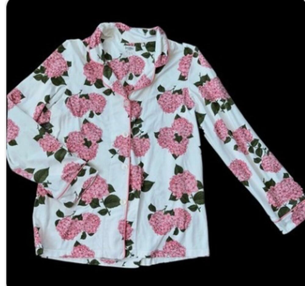 NWOT Bedhead Pink Hydrangeas Long Sleeve Pajama Shirt Size Medium